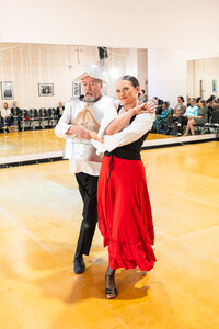 Dance Partners competing in a Dance Showcase at Dancers Studio.