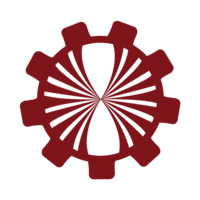 Love Applied Counseling Gear Design Element in a deep red
