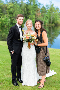Eleanor Stenner with bride and groom at Birmingham wedding 