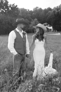 black and white western wedding photos