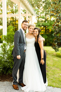 Eleanor Stenner with bride and groom at Birmingham wedding 