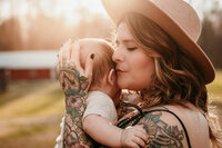 Caucasian woman and man outdoors hugging