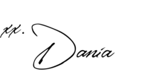 Handwritten signature spelling out Dania.