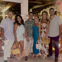 Happy friend group vacation from testimonial raving about perfectly curated resort experience. Tailored Oasis Travel Co.