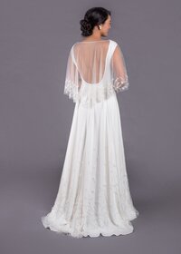 Edith Elan - detachable beaded bridal cape