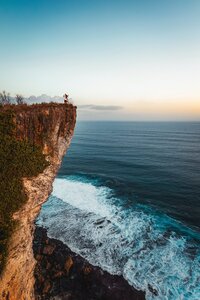 cliff overlooking the ocean in Bali