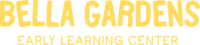 Bella Gardens yellow logo representing early childhood education in East Dallas, TX.