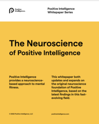 Cover of 'The Neuroscience of Positive Intelligence' whitepaper, explaining mindfulness and brain rewiring.