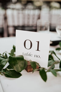 Modern black and white table numbers