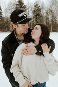 winter engagement photoshoot in Kitchener