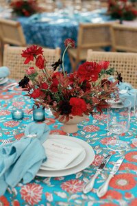 Carmel Valley Wedding Tabletop Autumn Red Centerpieces