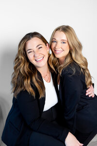 Allie and Sarah looking at the camera and smiling