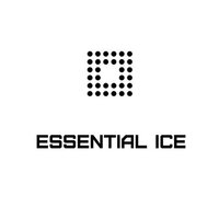 Black geometric dot pattern forming a square above the words “Essential Ice” in a modern typeface.