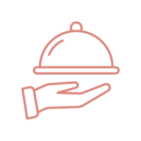 Pink illustration of catering icon