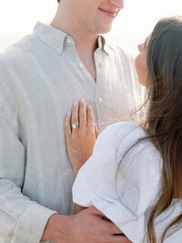 Bride and groom walk up memorial steps at their DC wedding
