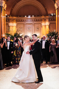 bride and groom first dance at the weylin