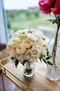 Classic bridal bouquet of white roses