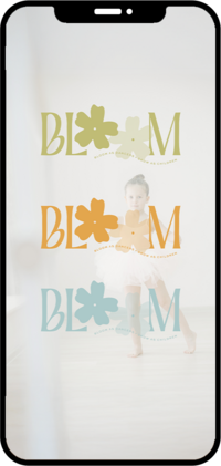  Logo design for "Bloom" featuring floral elements and soft colors, symbolizing growth and nurturing.