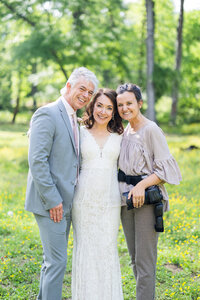 Eleanor Stenner with bride and groom at Birmingham wedding 