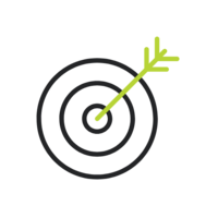 magnifying glass with trend graph icon