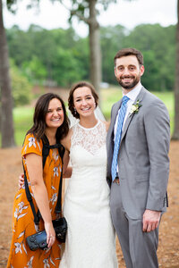 Eleanor Stenner with bride and groom at Birmingham wedding 