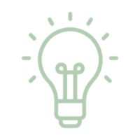 Green lightbulb icon for business strategy development