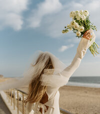bride with boquet