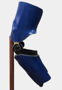 Custom rodeo elbow brace in royal blue color.