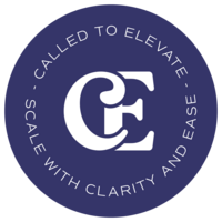 Circular logo with the initials "CE" and the words "Called to Elevate - Scale with Clarity and Ease"