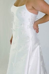 strapless a-line wedding gown with butterflies
