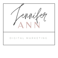 Logo with script font for name "Jennifer" and serif font for name "Ann"