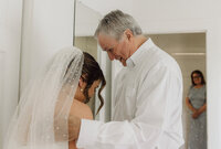 Emotional Bride and Father first look in Wilmington, NC