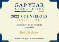 Gap Year Association certificate