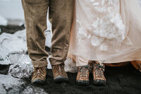 couple standing in iceland for elopement