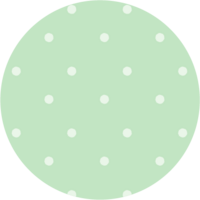 Playful pattern with white polka dots on a green background