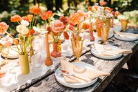Elopement table design on a picnic table