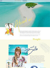 About page Wanderlust weddings plus Showit website by The Template Emporium