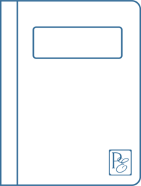 Blue illustration of a planner with Planned elegance logo