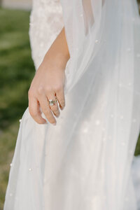 Bridal gown detail by Carmel wedding photographer


