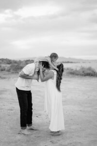 Family of 3 photoshoot at the salt flats in Utah