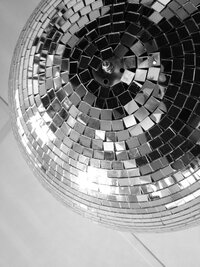 Black and white mirror ball