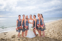 Wedding party on the beach in Cape Cod