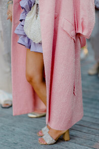 Pink Coat wedding guest outfit
