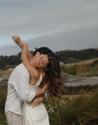 Documentary Style Photography in San Francisco of an engagement shoot by the Golden Gate Bridge