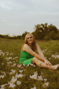 Dreamy golden hour senior session by a creek in Abilene, TX