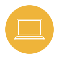 yellow and white laptop icon
