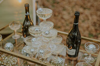pouring champagne at wedding day