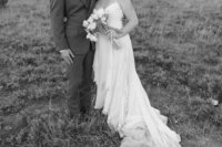 wedding dress and western suit 