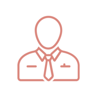 Pink illustration of manager icon