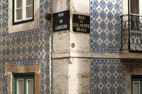 Beuatiful tile work on building in Lisbon